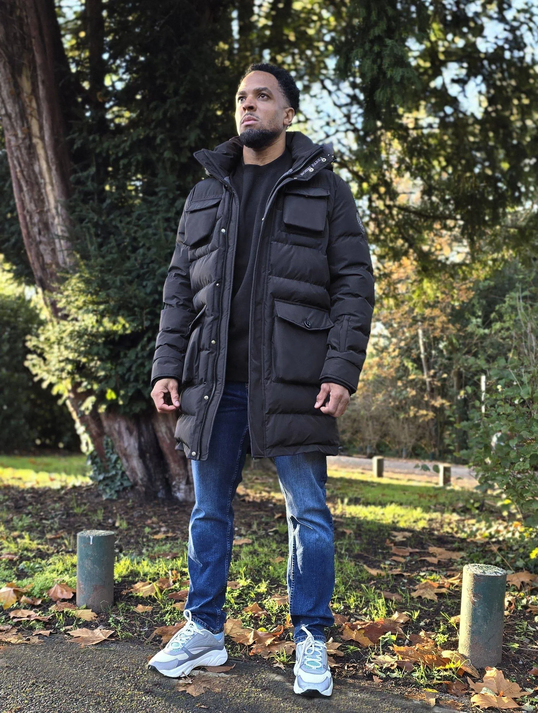 Mens Luxury long Black Puffer Jacket