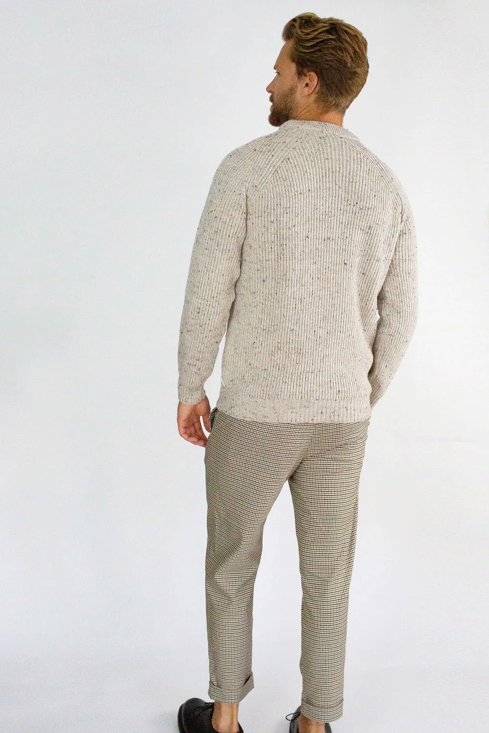 Men's Peregrine Ford Crew Neck Made In England Oatmeal