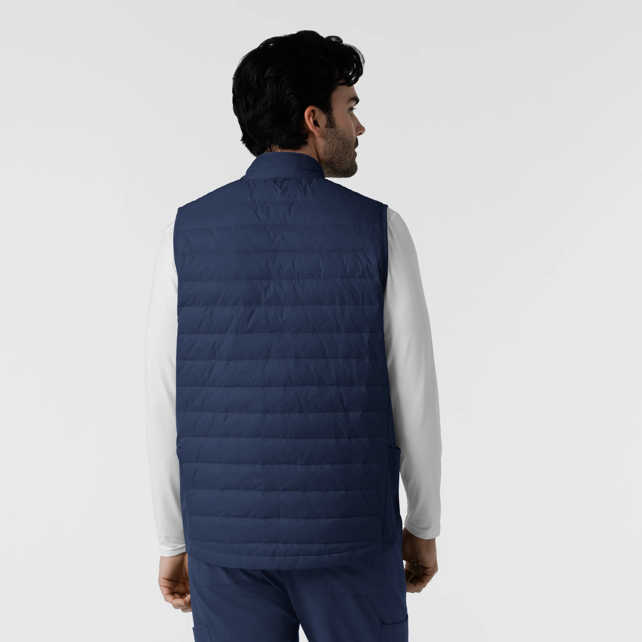 Men's Quilted Scrub Vest - Navy