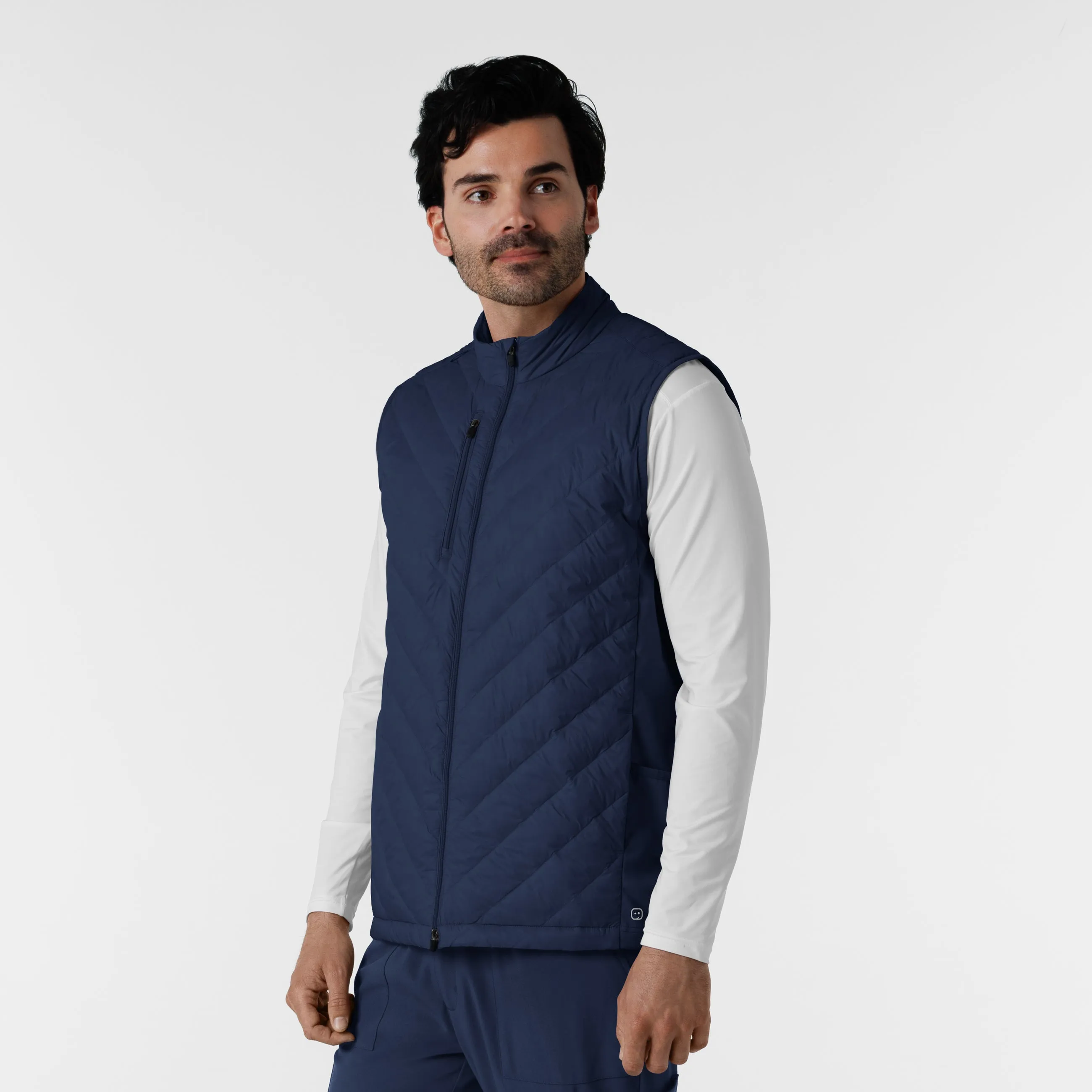 Men's Quilted Scrub Vest - Navy