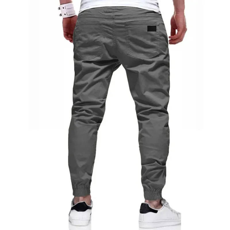 Men's Slim-Fit Joggers with Drawstring Closure and Cargo Pockets