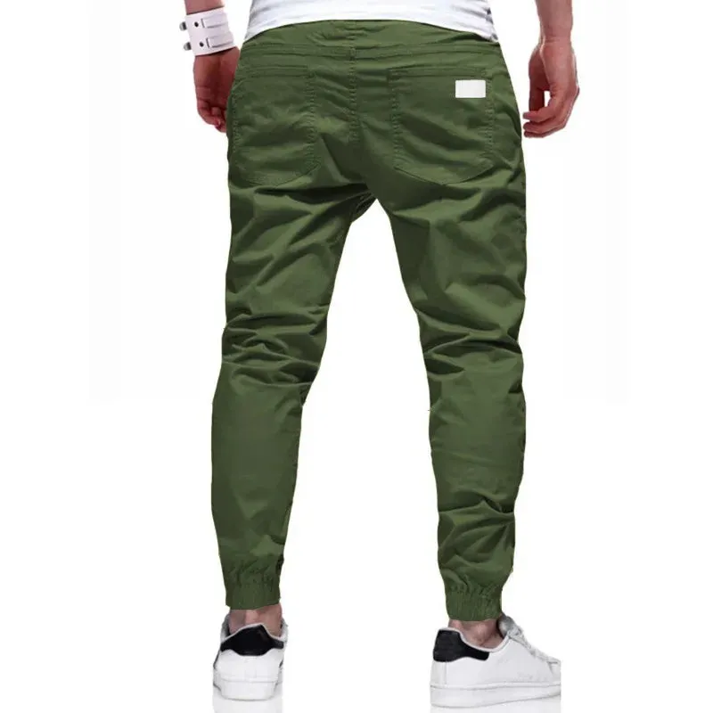 Men's Slim-Fit Joggers with Drawstring Closure and Cargo Pockets