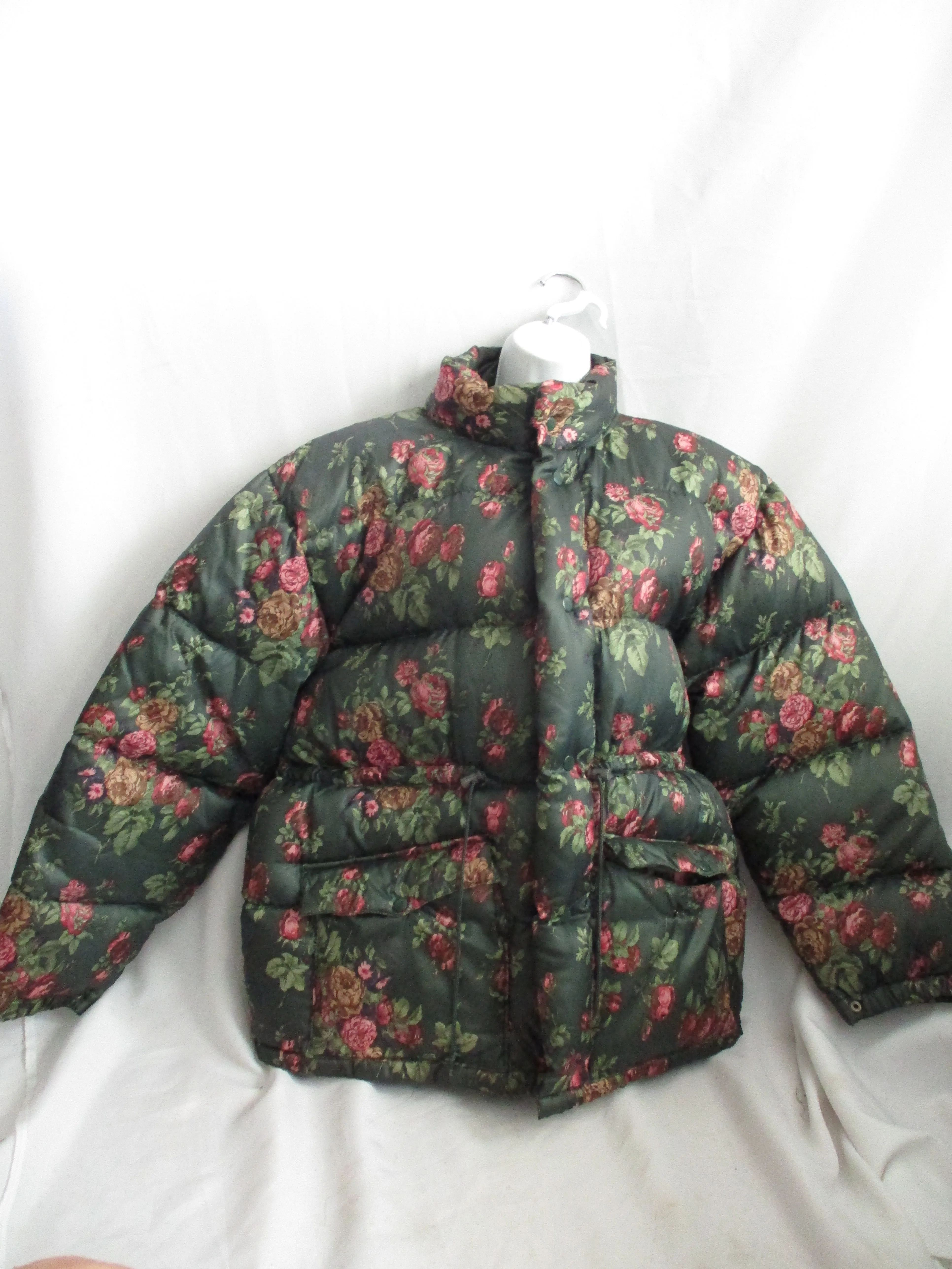 NAF NAF DOWN Puffer jacket coat FLORAL Hood 1