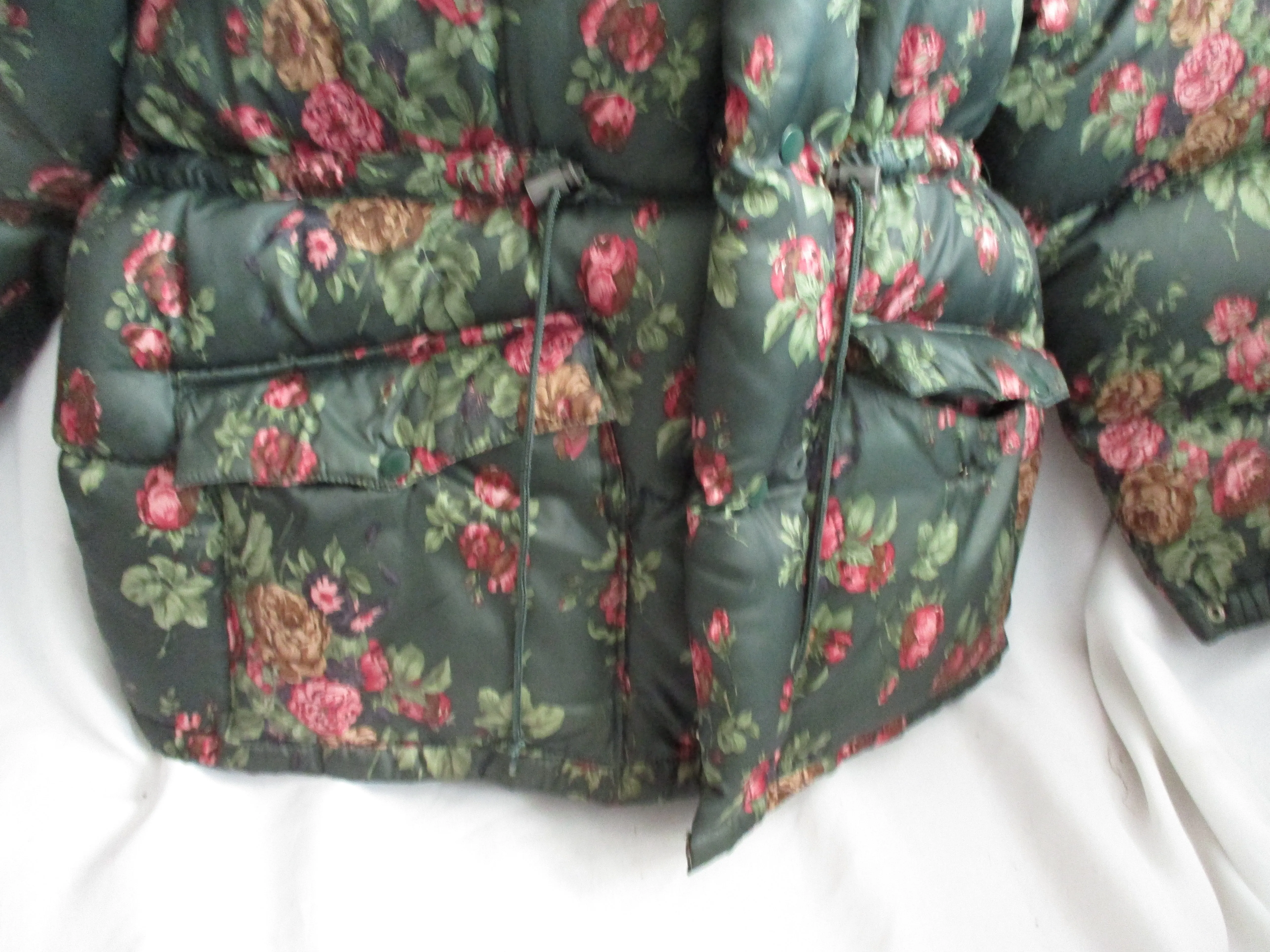 NAF NAF DOWN Puffer jacket coat FLORAL Hood 1