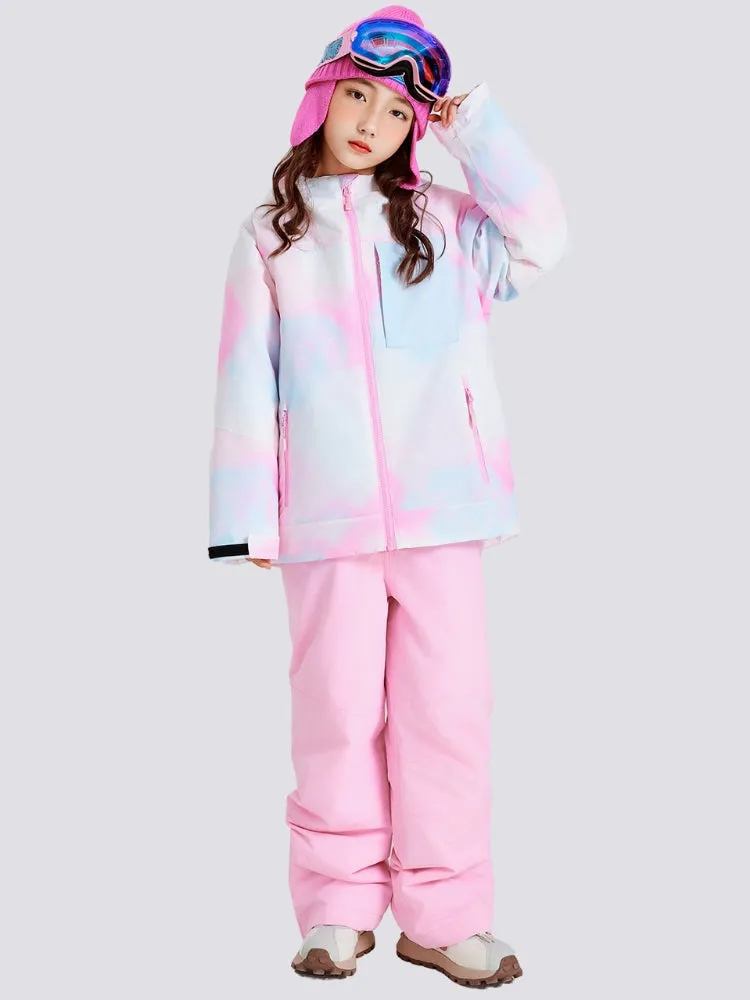 NANDN Kids Candy Color Gradient Snow Suits