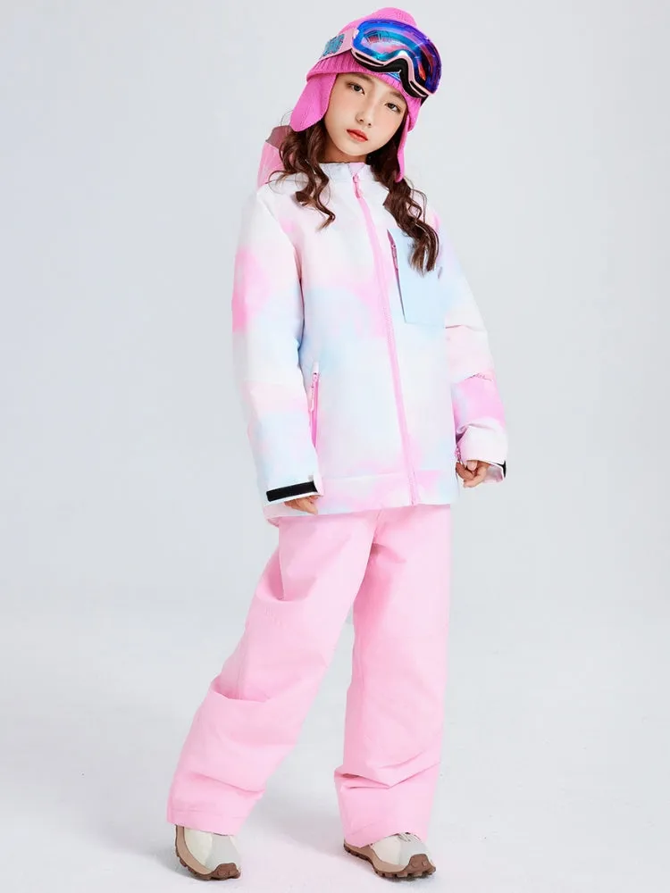 NANDN Kids Candy Color Gradient Snow Suits