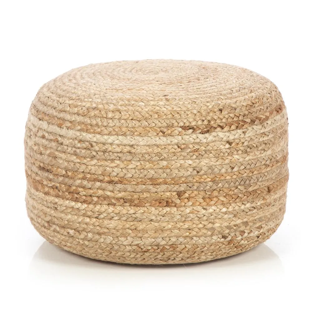 Natural Fiber Pouf  Ottoman