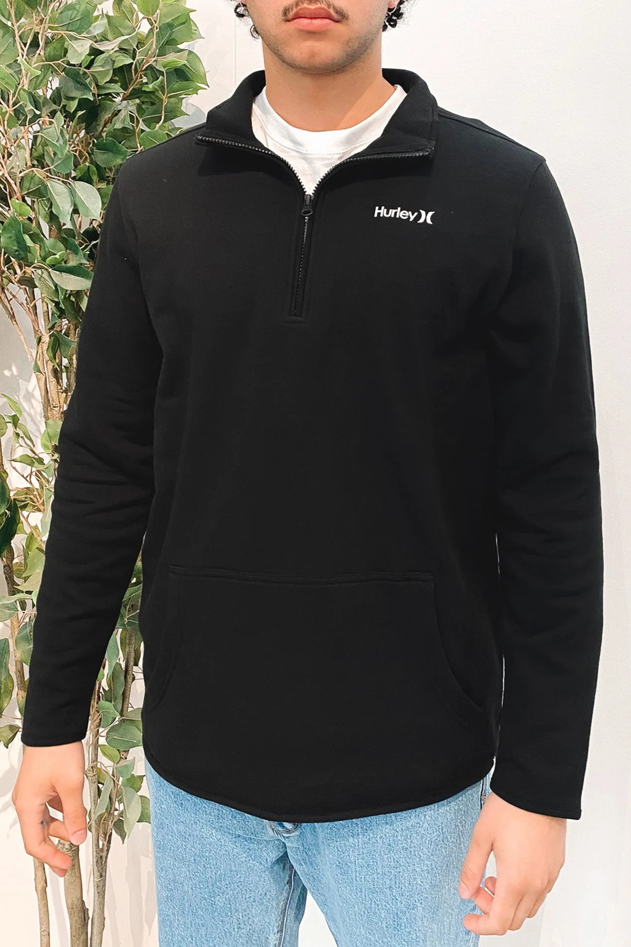 One & Only Track Quarter Zip Fleece Black