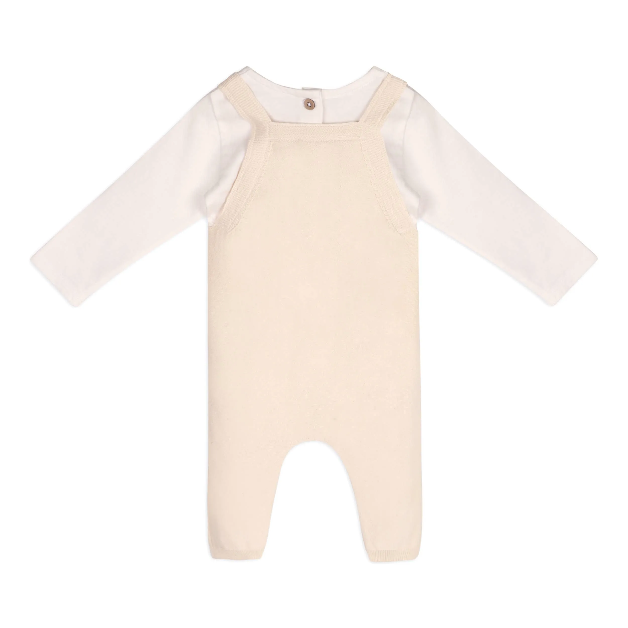 Organic Mini Flowers Cable Knit Baby Overall & Bodysuit