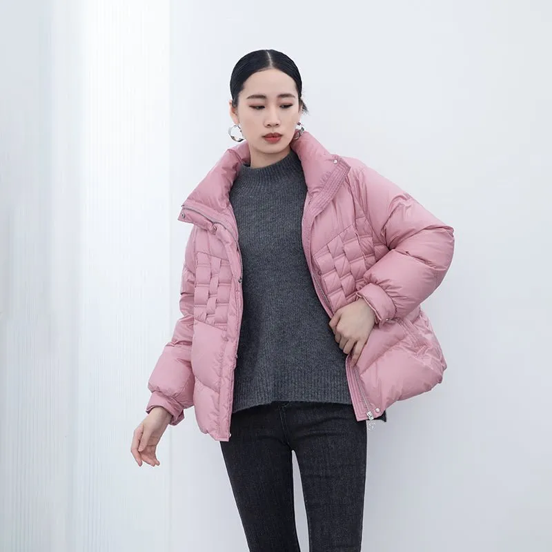 Pink Short Down Coats Puffer Jacket