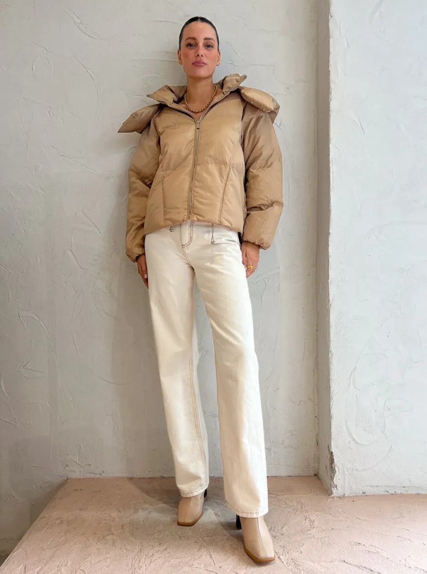 Pisces Puffer Jacket in Sand