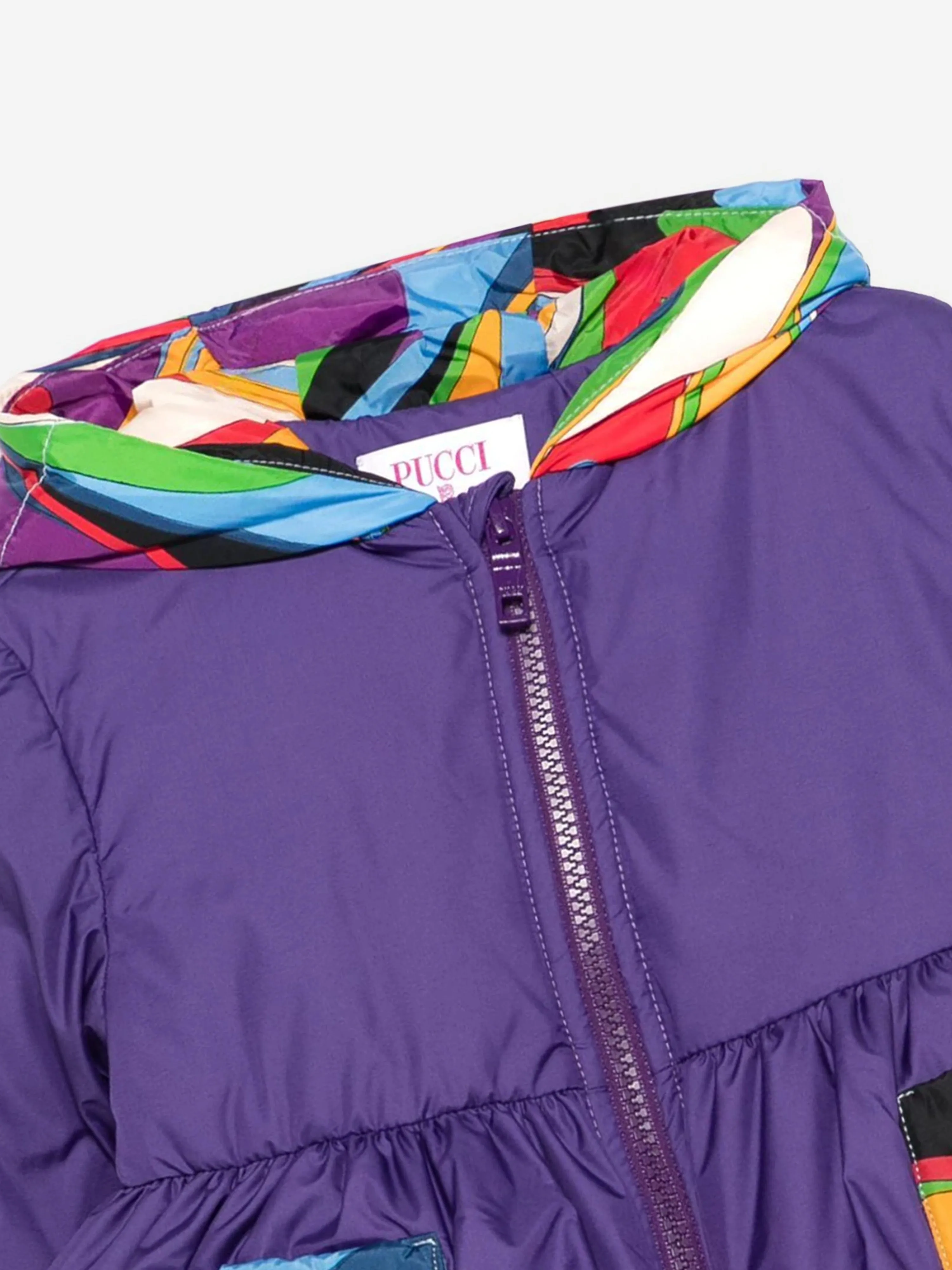 Pucci Baby Girls Puffer Jacket in Purple