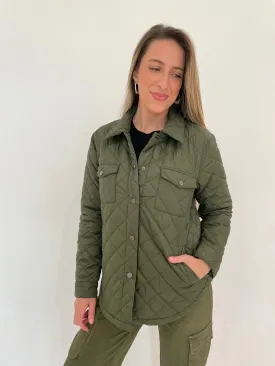 Puffer Shirt Jacket - Military