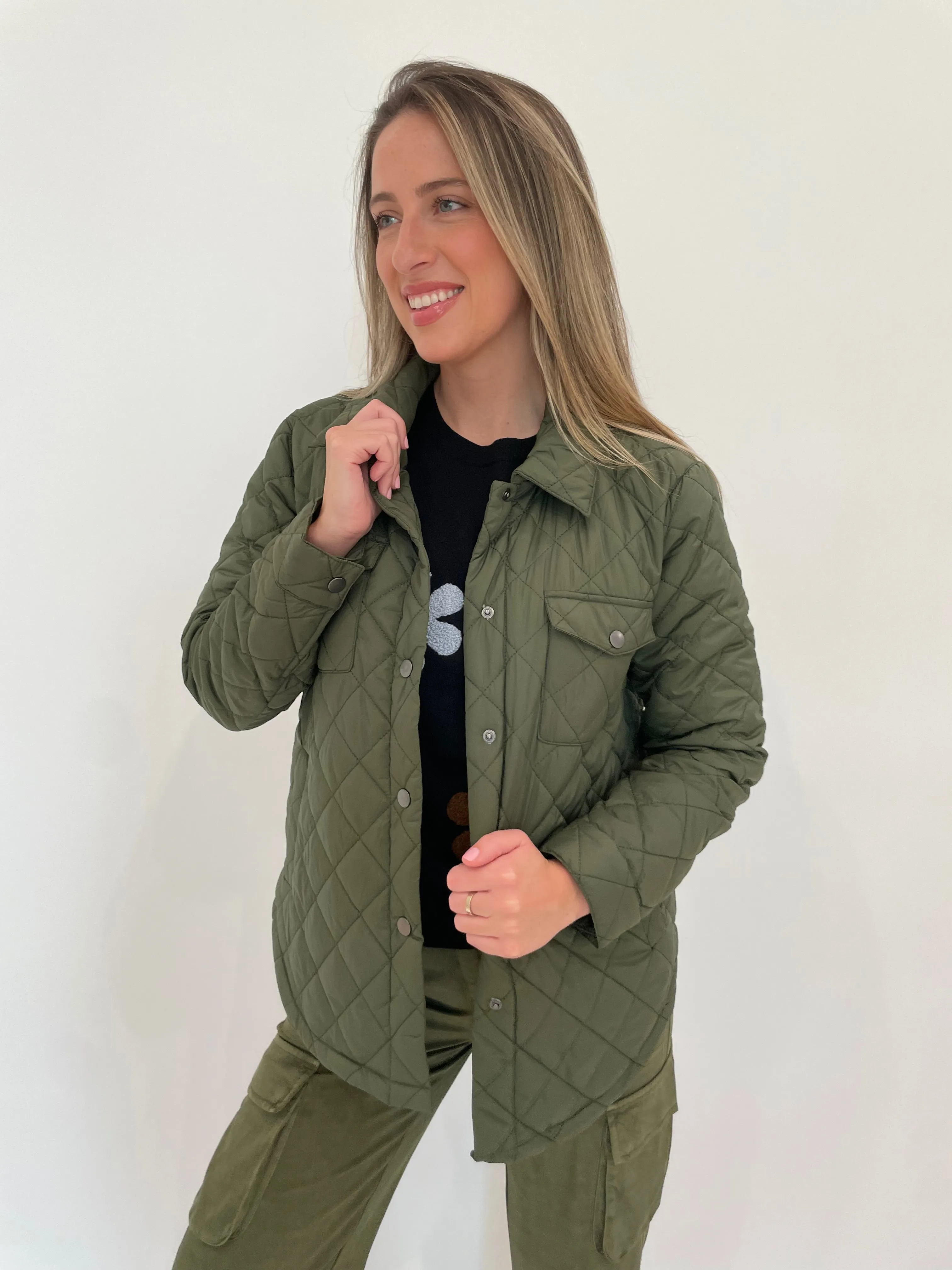 Puffer Shirt Jacket - Military