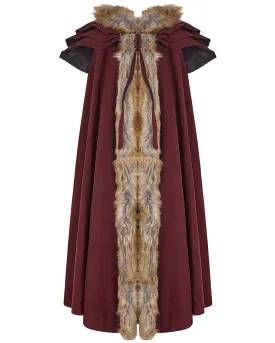 Punk Rave Winterfell Mens Cloak - Red