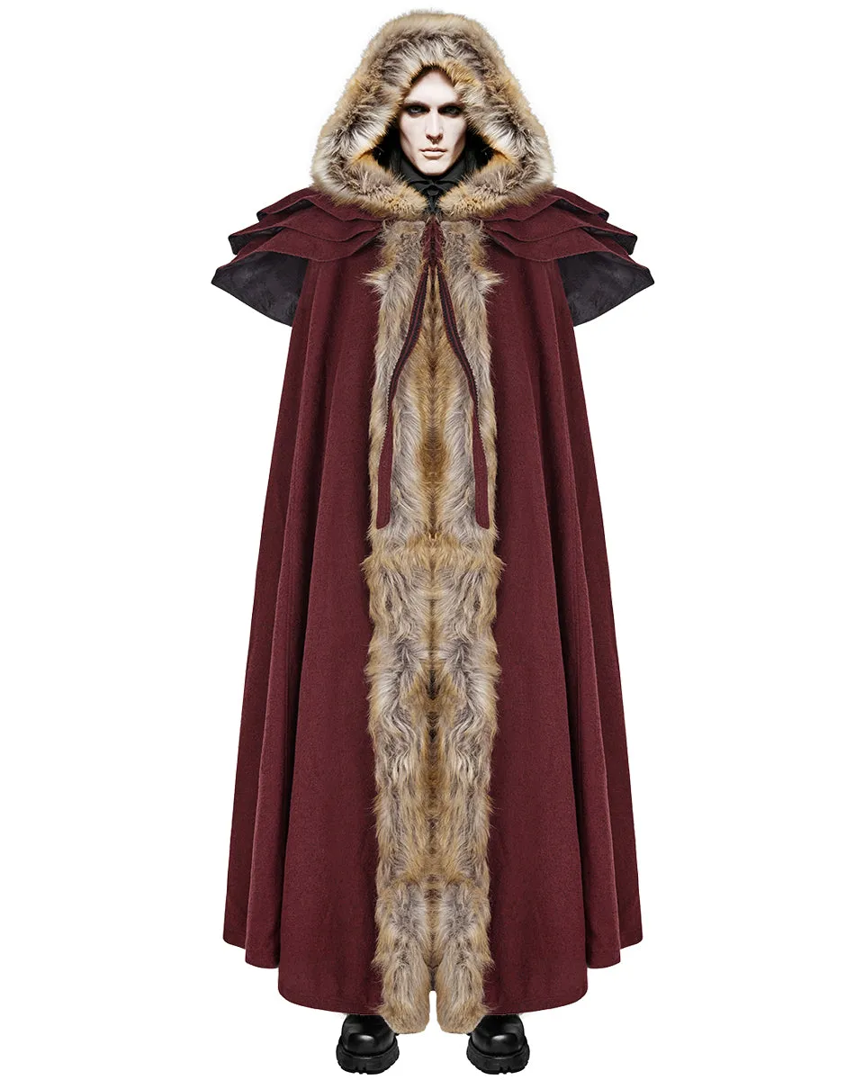 Punk Rave Winterfell Mens Cloak - Red