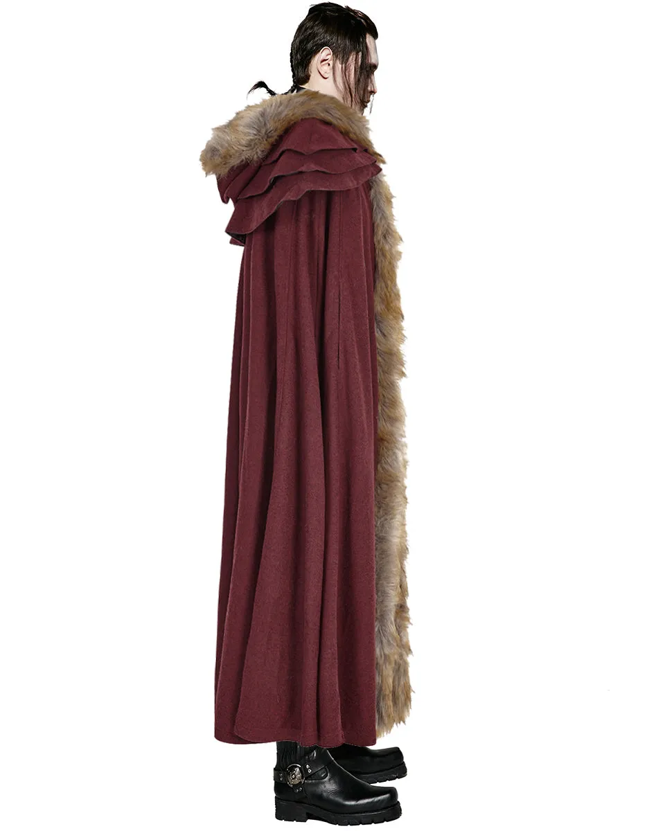 Punk Rave Winterfell Mens Cloak - Red