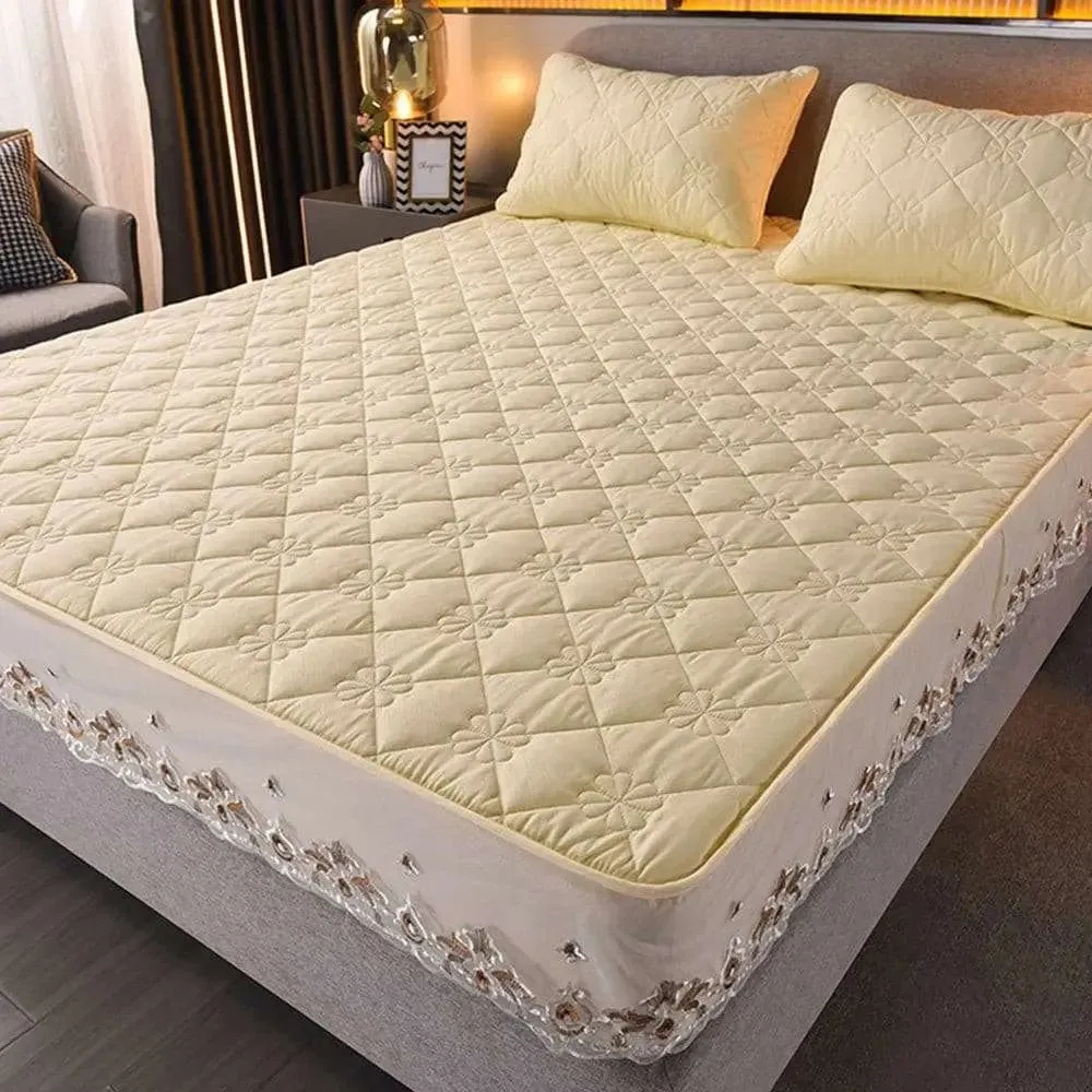 Pure Cotton Quilted Emboss Washable Mattresses Cover