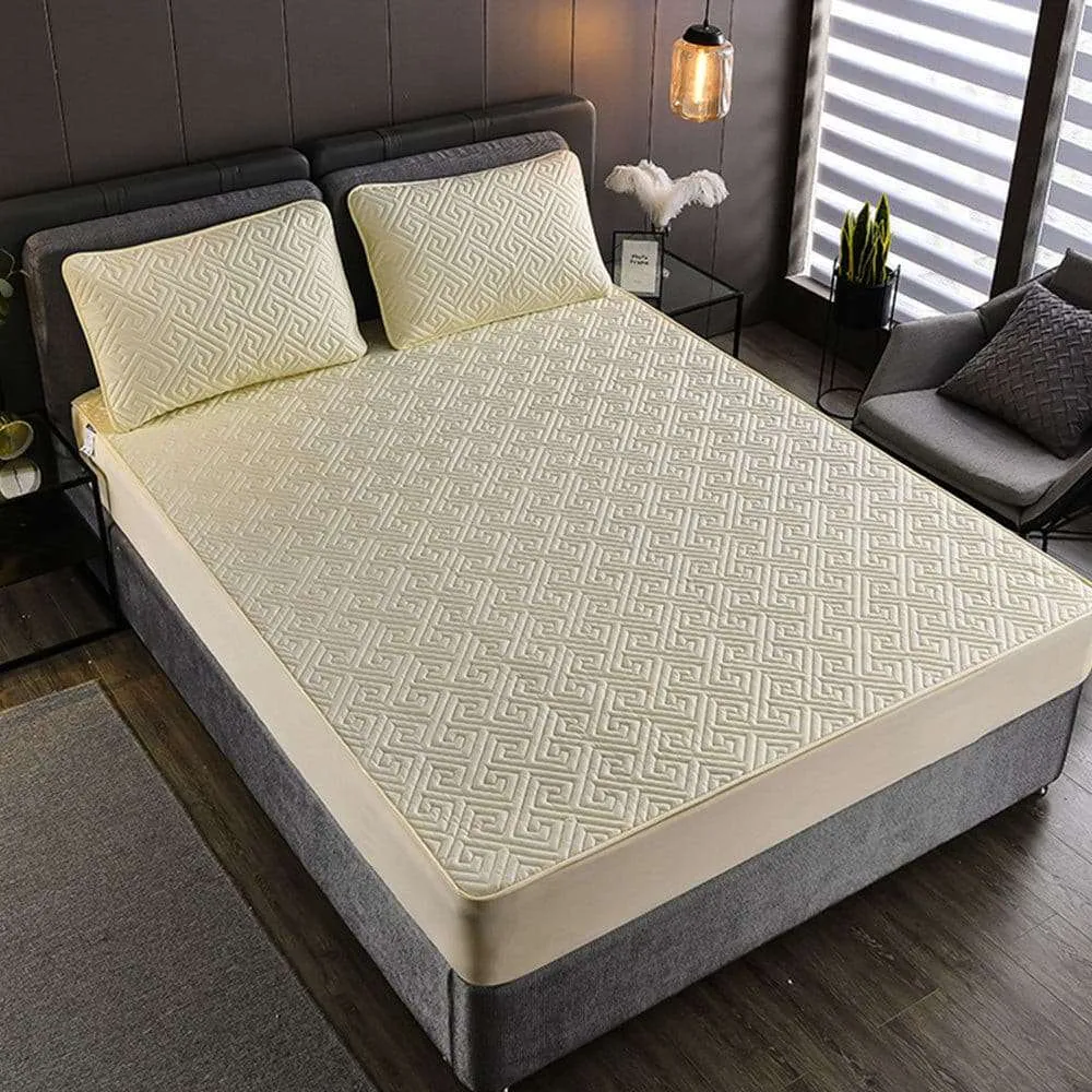 Pure Cotton Quilted Emboss Washable Mattresses Cover