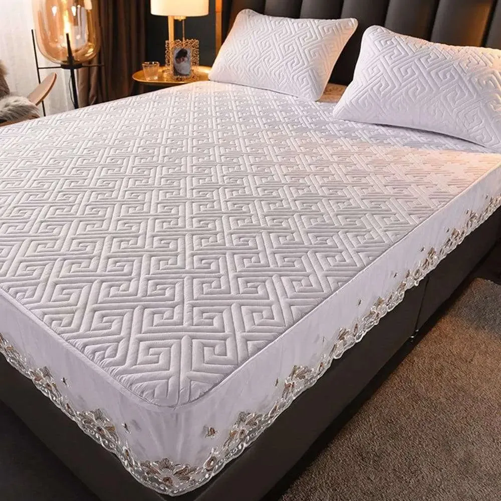 Pure Cotton Quilted Emboss Washable Mattresses Cover