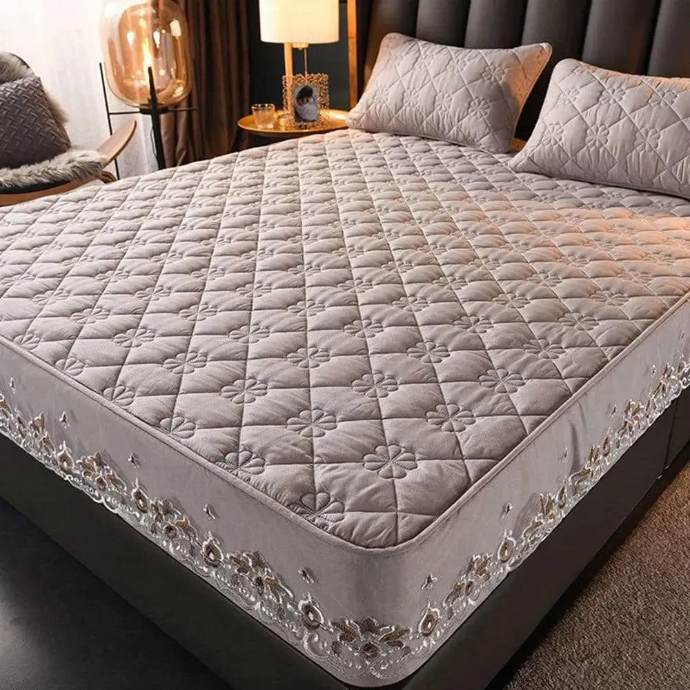 Pure Cotton Quilted Emboss Washable Mattresses Cover