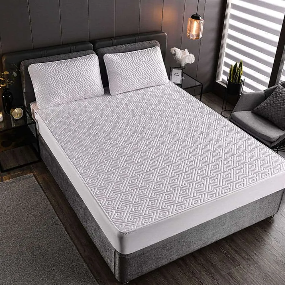 Pure Cotton Quilted Emboss Washable Mattresses Cover