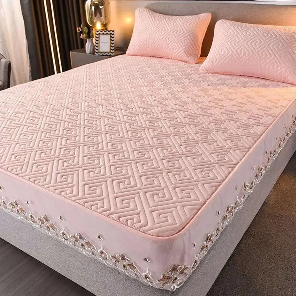 Pure Cotton Quilted Emboss Washable Mattresses Cover