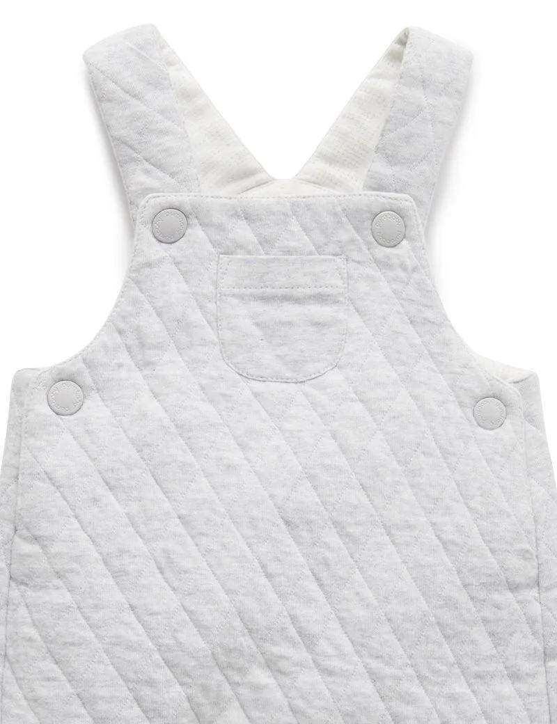 Purebaby Quilted Overall - Soft Grey Melange