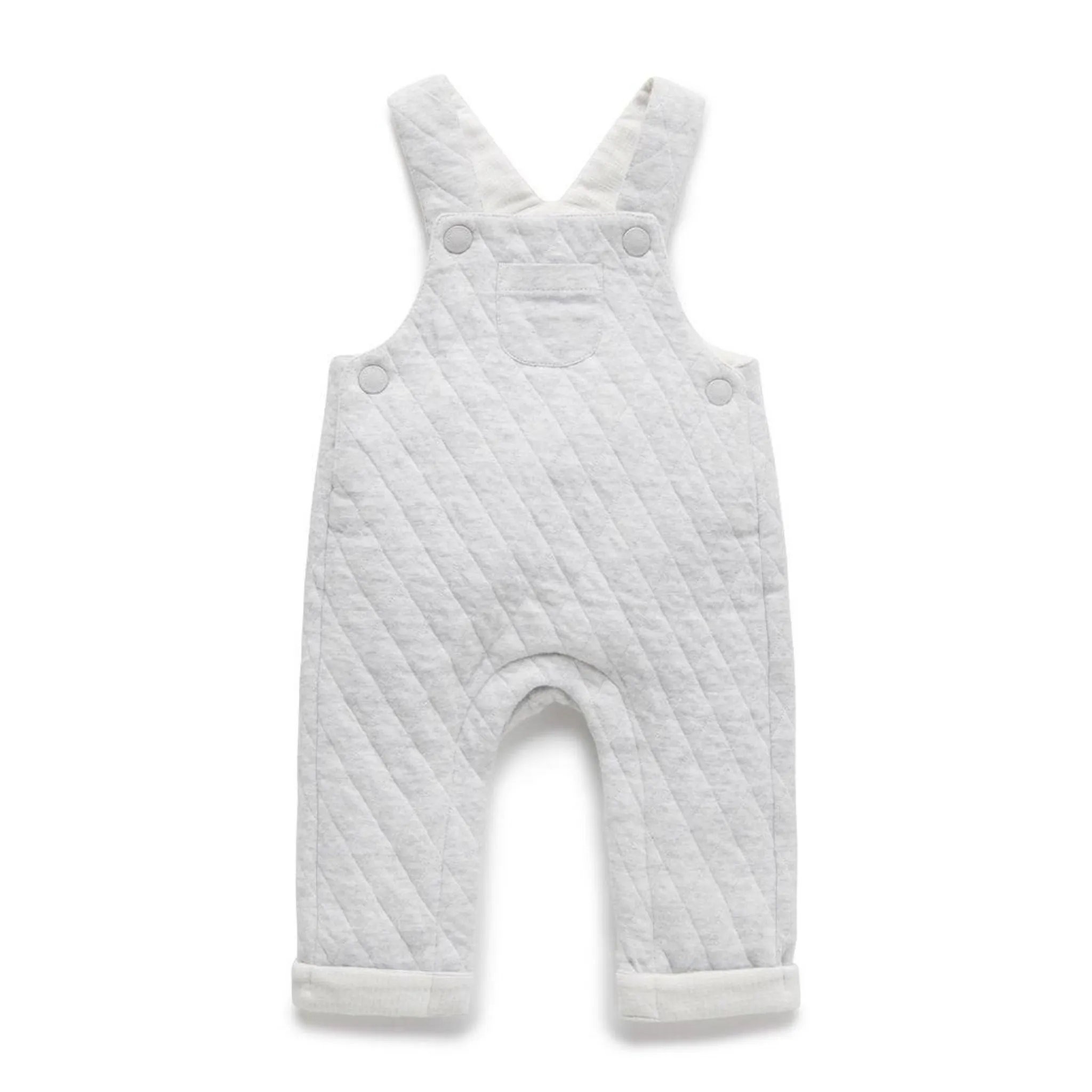 Purebaby Quilted Overall - Soft Grey Melange