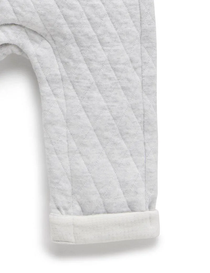 Purebaby Quilted Overall - Soft Grey Melange