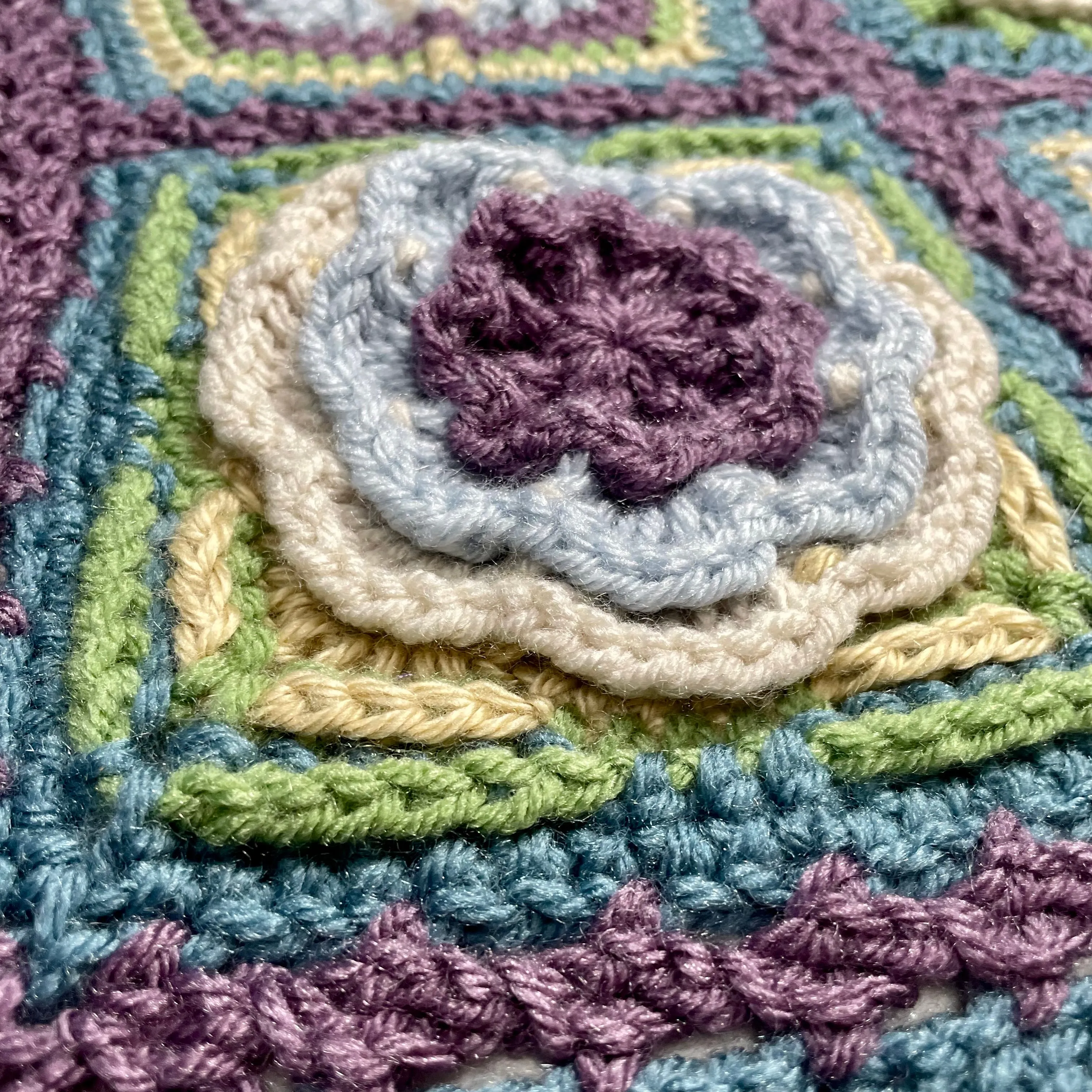 "Flower Magic" Crochet Granny Square Wall Hanging