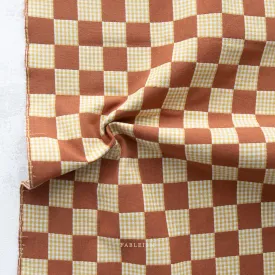 Remnant - 1.1m - Checkers Cotton - Umber