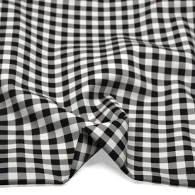 Remnant - 1.1m - Gingham Printed Cotton Twill - Black