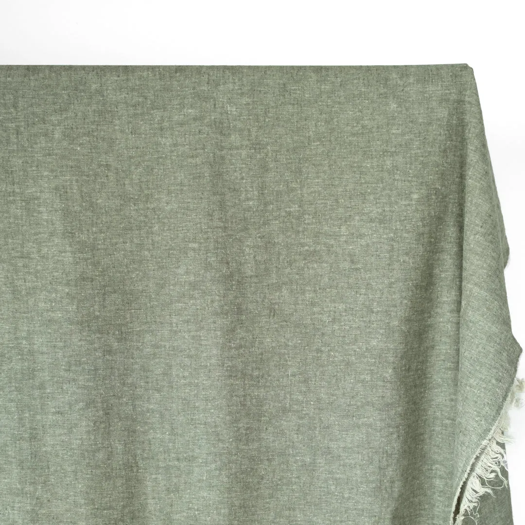 Remnant - 1.5m - Hemp & Organic Cotton Chambray - Forest