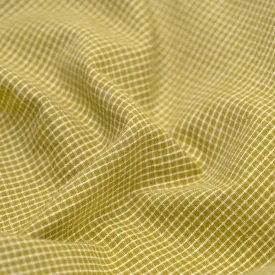 Remnant - 2.4m - Mini Check Handwoven Cotton - Pear