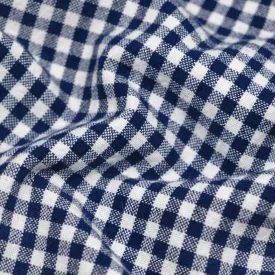 Remnant - 50cm - Mini Gingham Rustic Organic Cotton - Navy