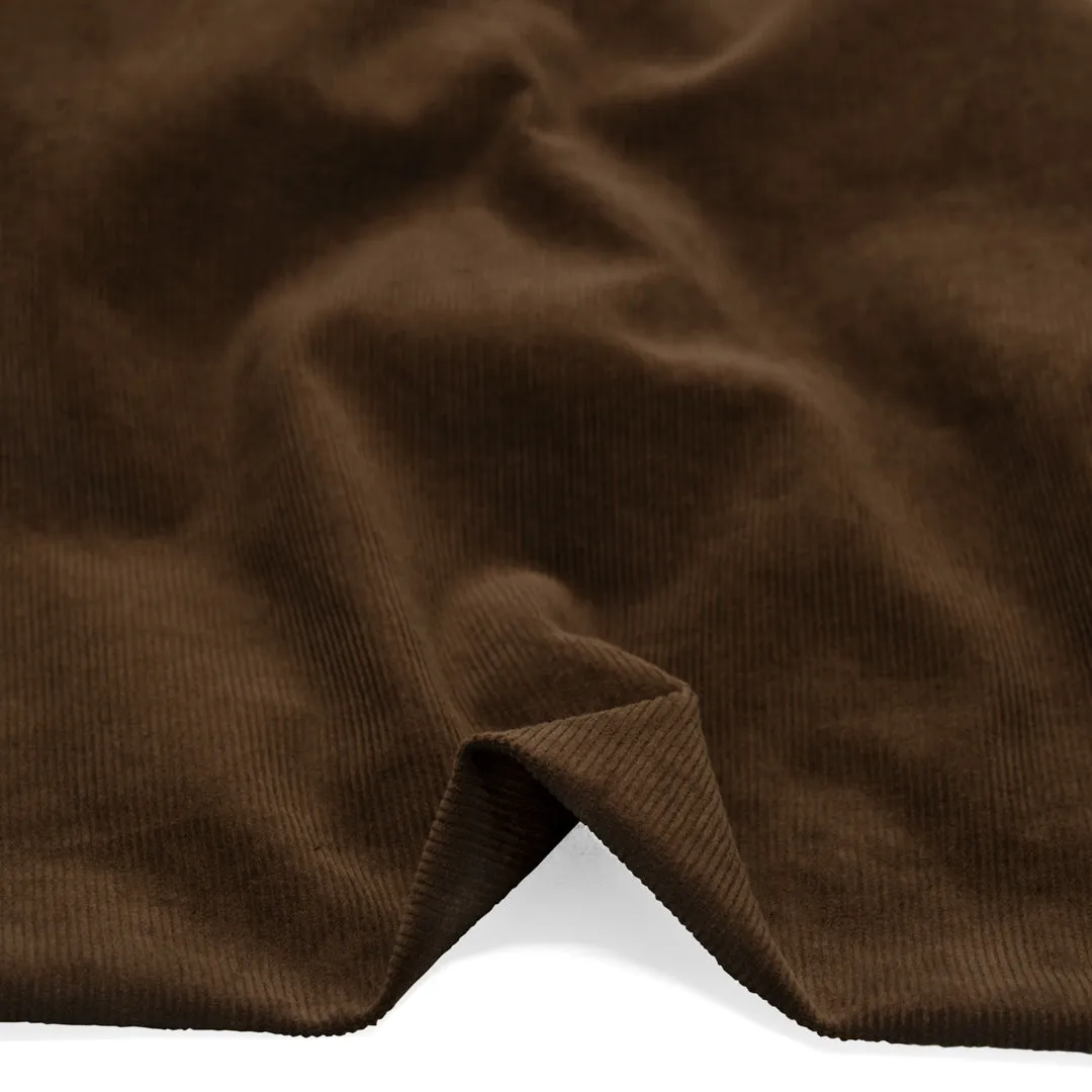 Remnant - 60cm - Fine Cotton Corduroy - Umber