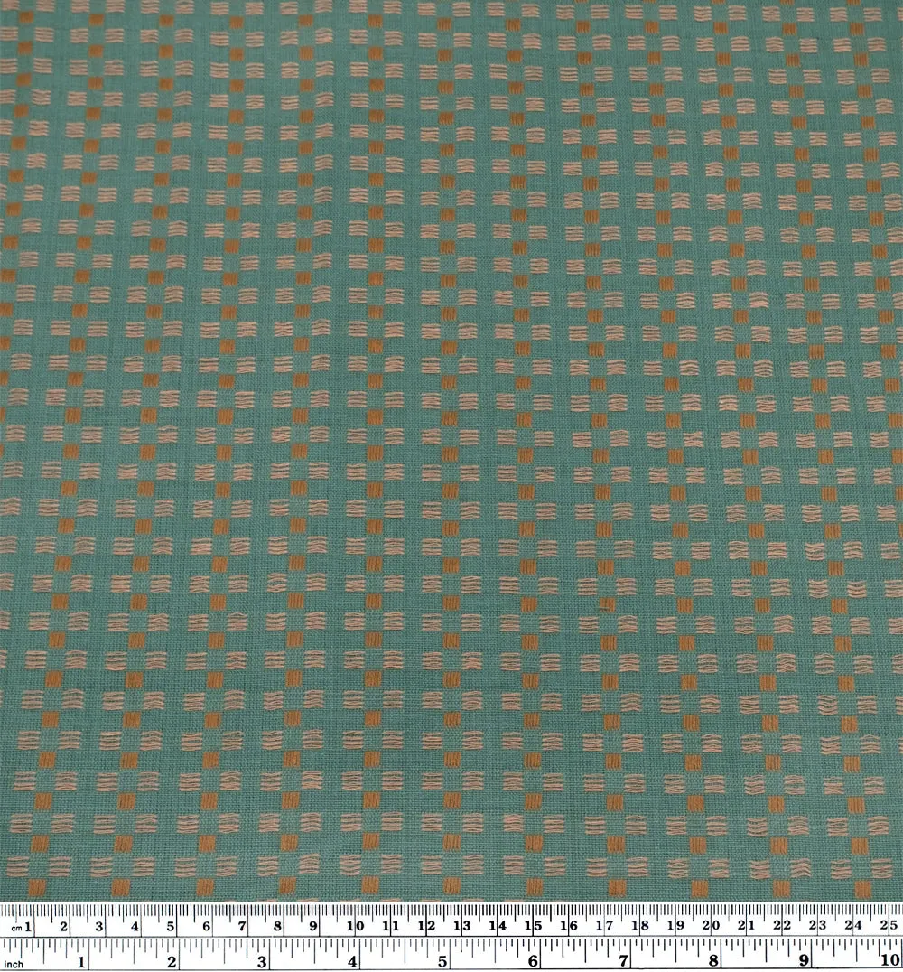 Remnant - Basket Weave Cotton - Teal - 2m