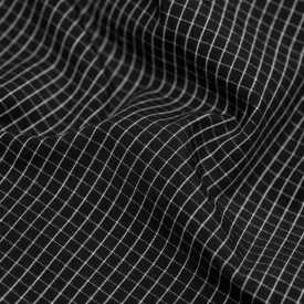 Remnant - Grid Cotton Shirting - Black/White - 70cm