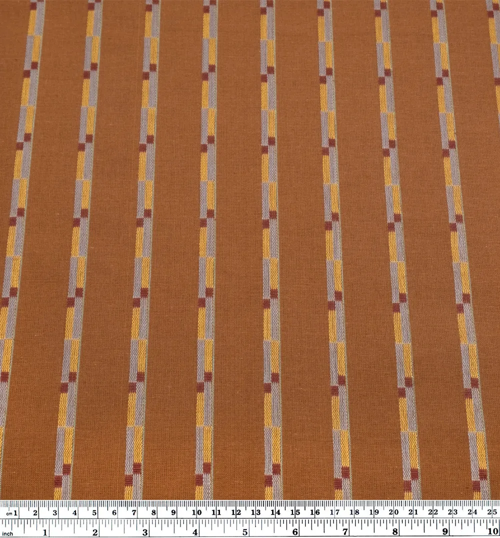 Remnant - Track Stripe Cotton - Umber - 1.7m