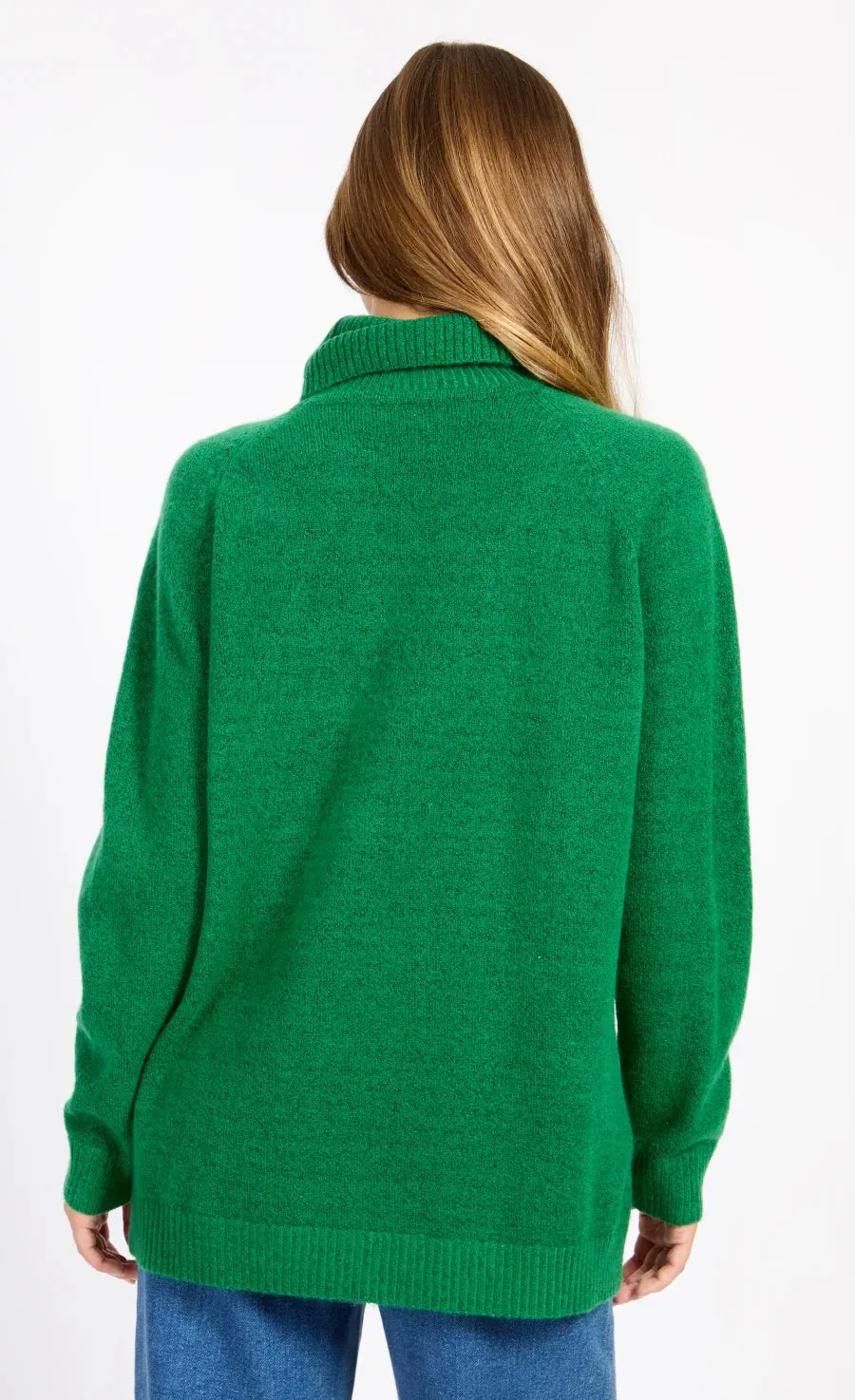 Riana Knit Roll Neck Jumper (Green)