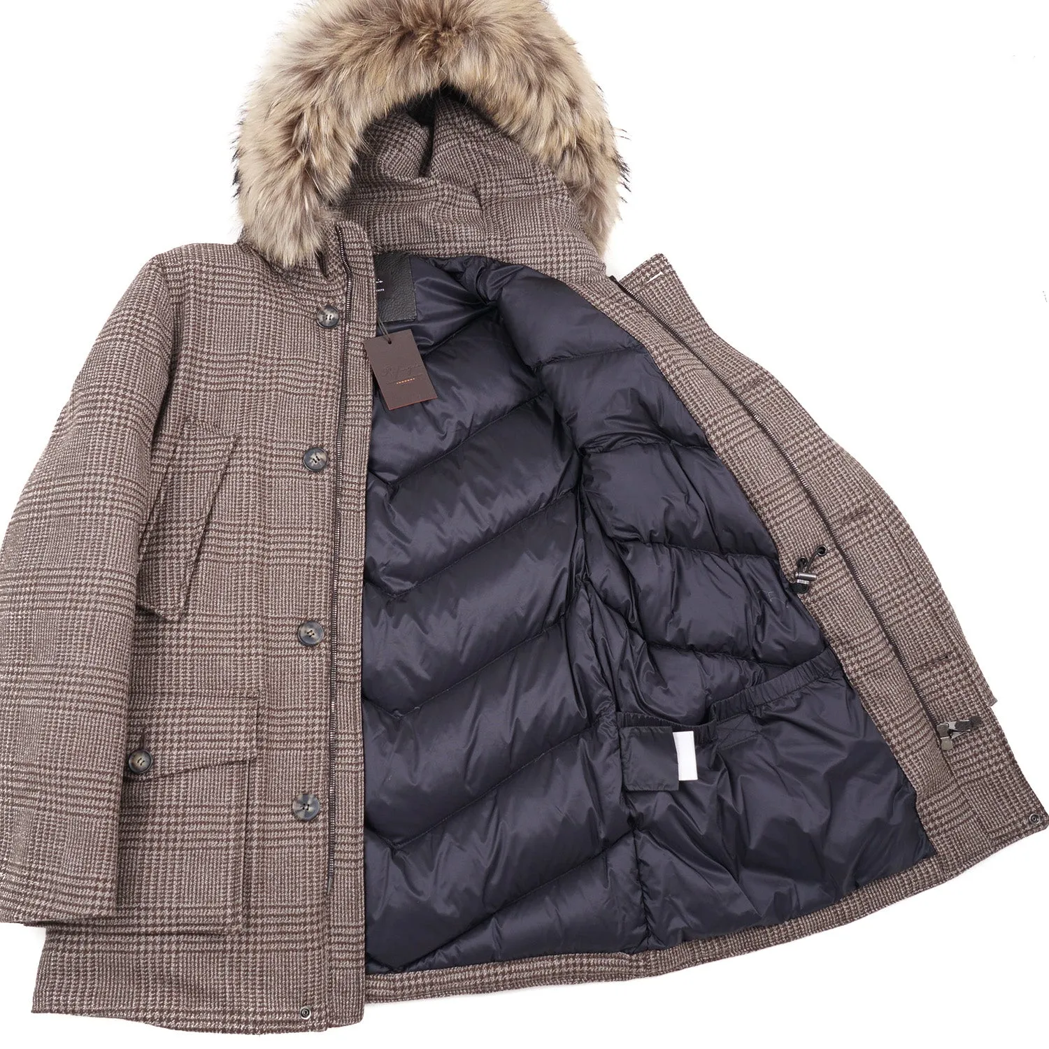 Rifugio Down-Filled Wool Parka with Fur Hood