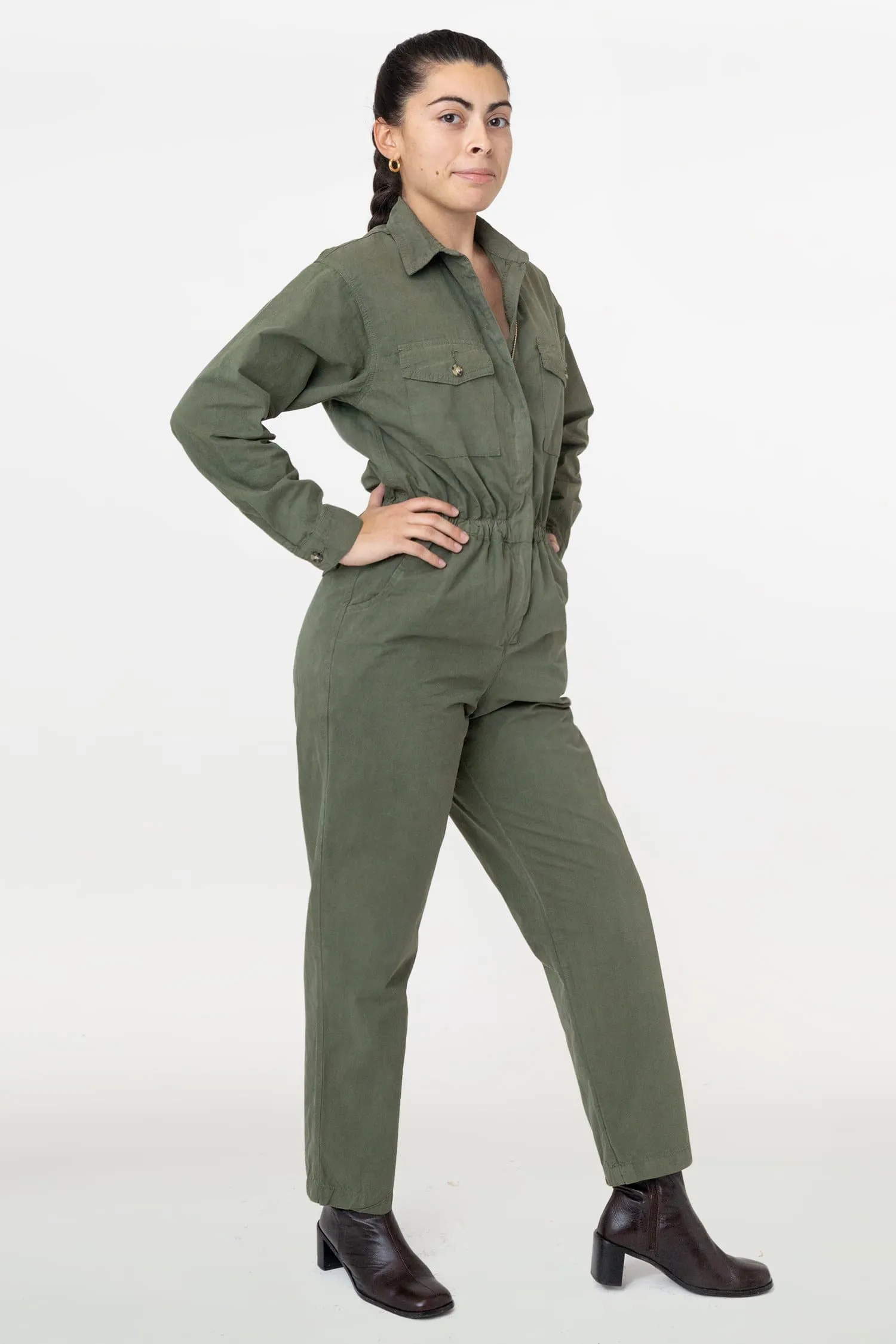 RJC3207GD - Cotton Poplin Utility Jumpsuit