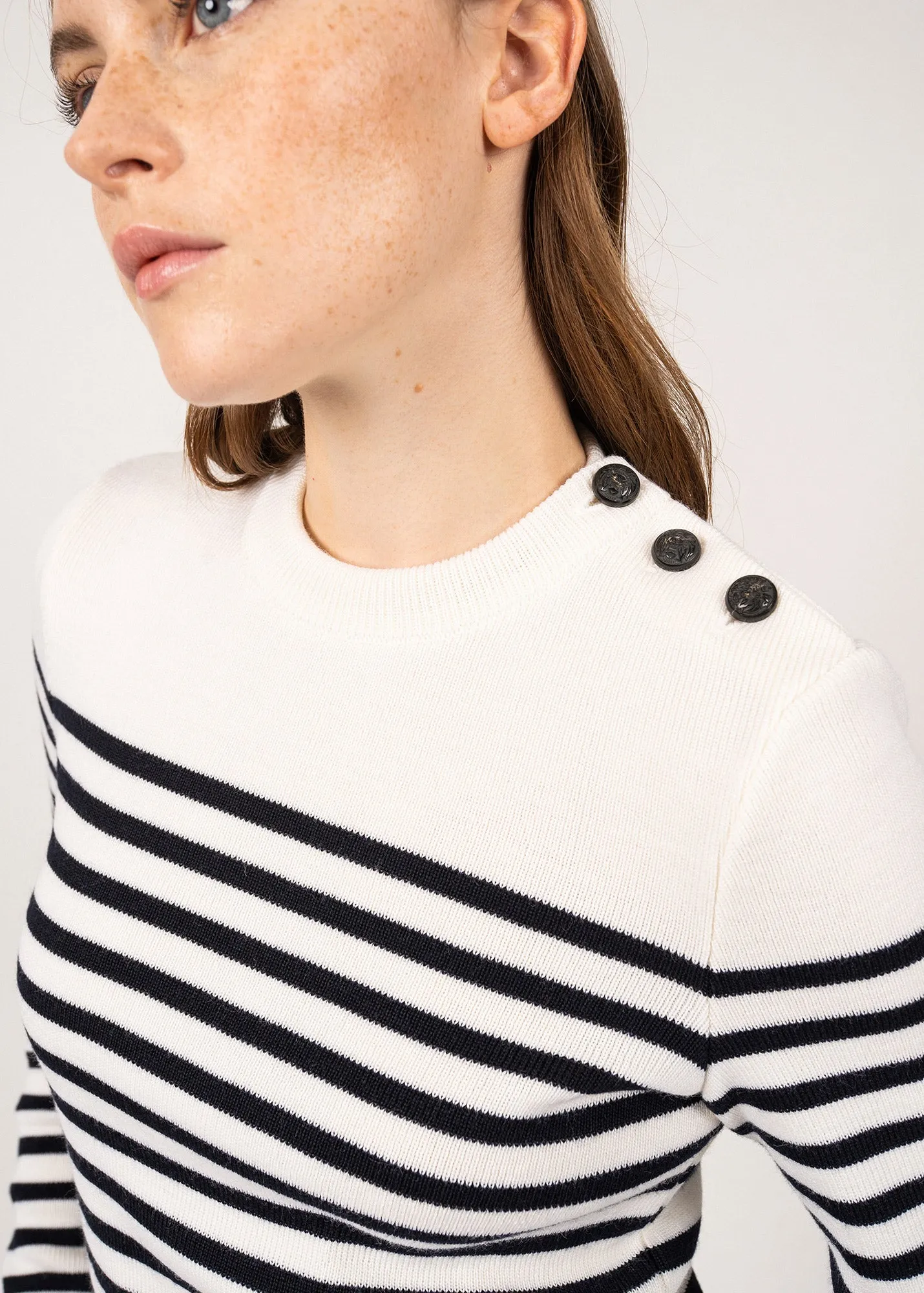 Rochefort striped sailor jumper - in wool (ECUME/NAVY)