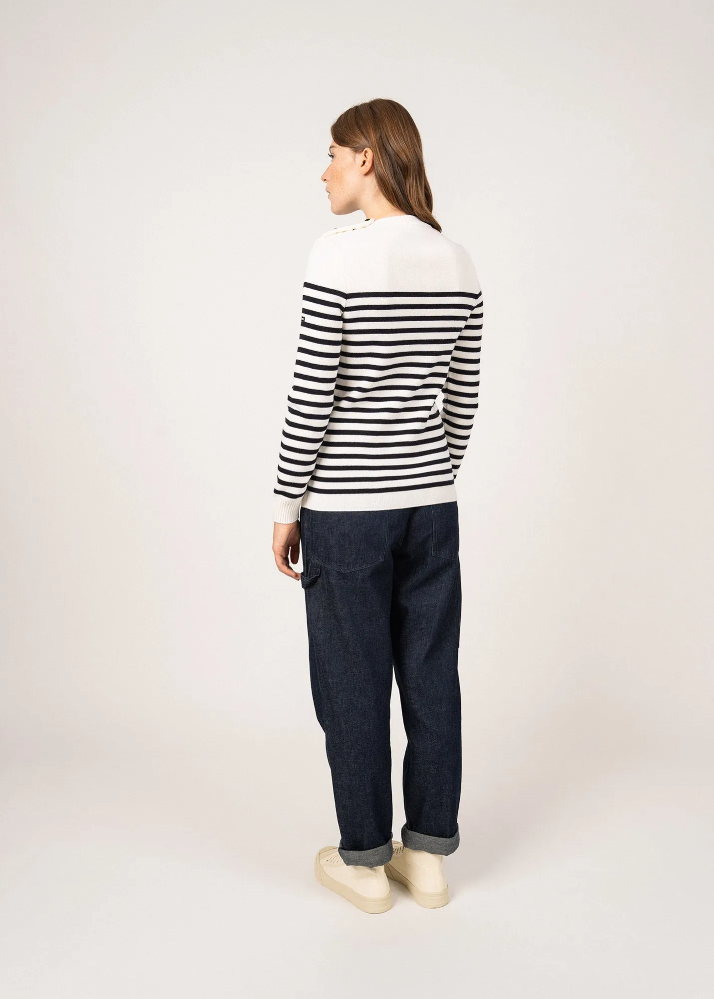 Rochefort striped sailor jumper - in wool (ECUME/NAVY)