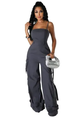 Rugged Elegance - The Iconic Cargo Jumpsuit