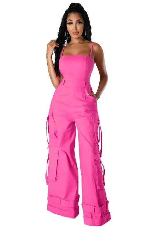 Rugged Elegance - The Iconic Cargo Jumpsuit