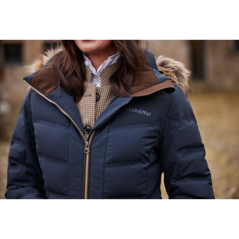 Schoffel Hurlingham Ladies Venturi Waterproof Down Coat - Carbon Navy