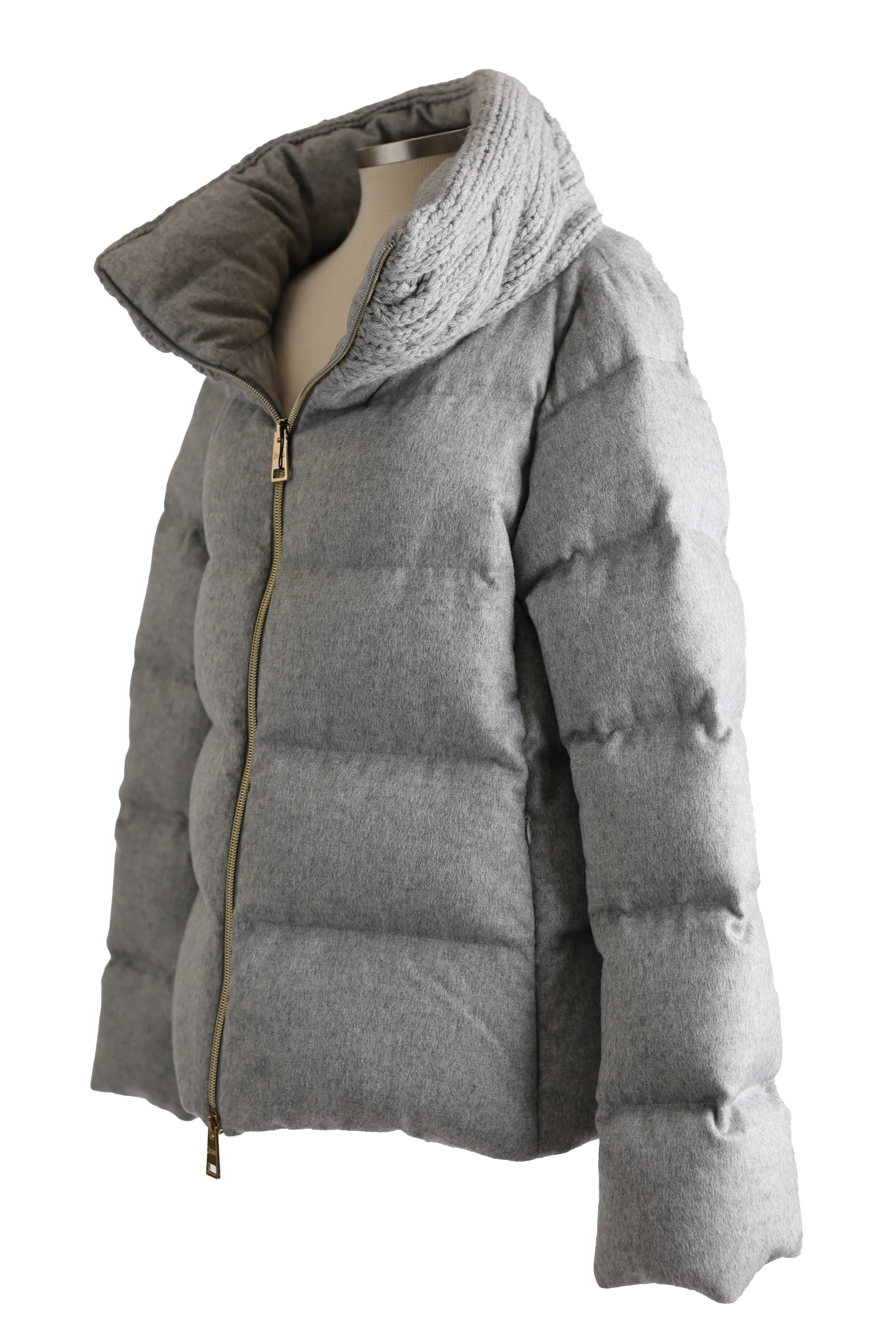 Silk-Cashmere Water Repellent Down Puffer Jacket