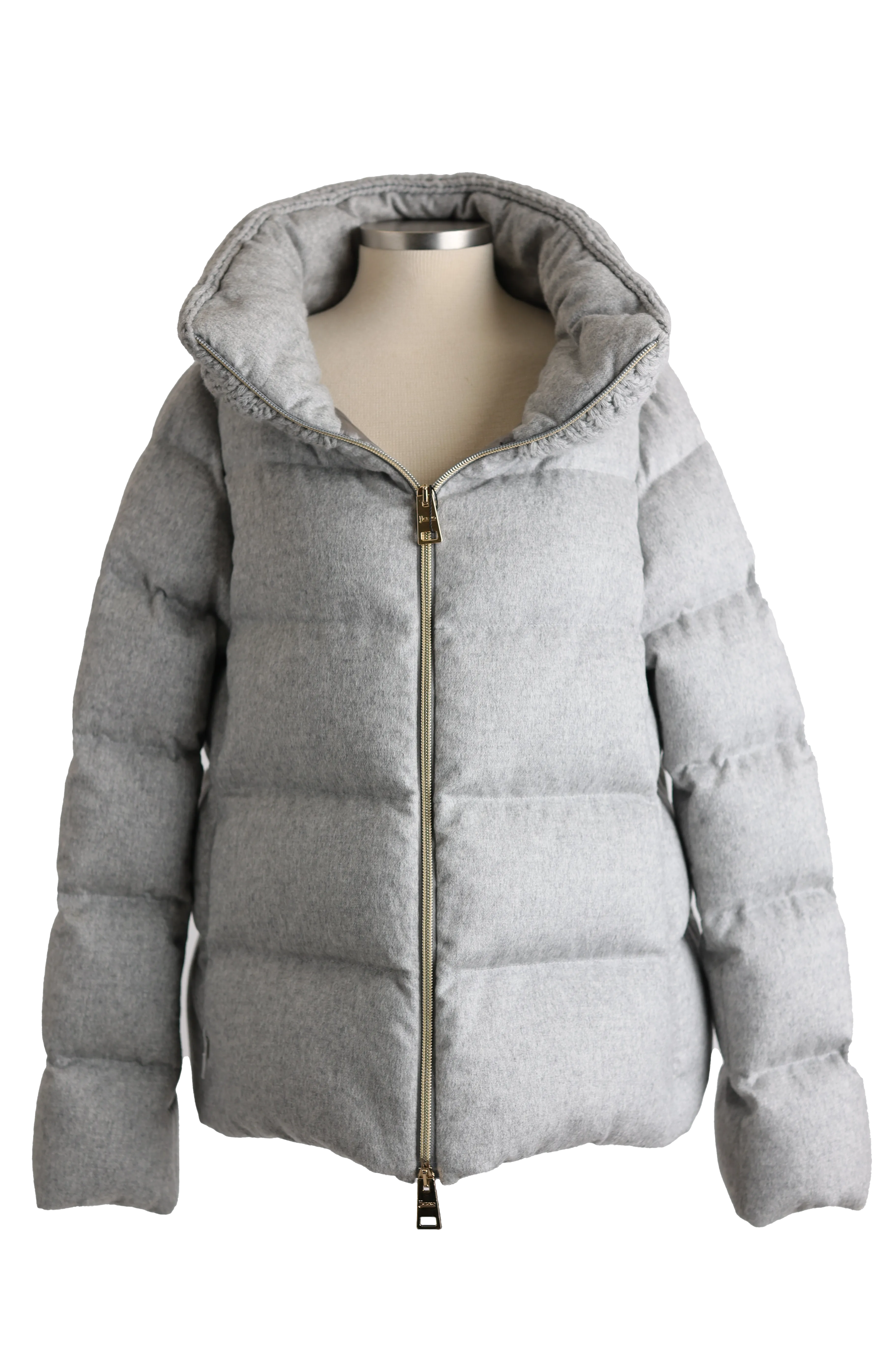 Silk-Cashmere Water Repellent Down Puffer Jacket